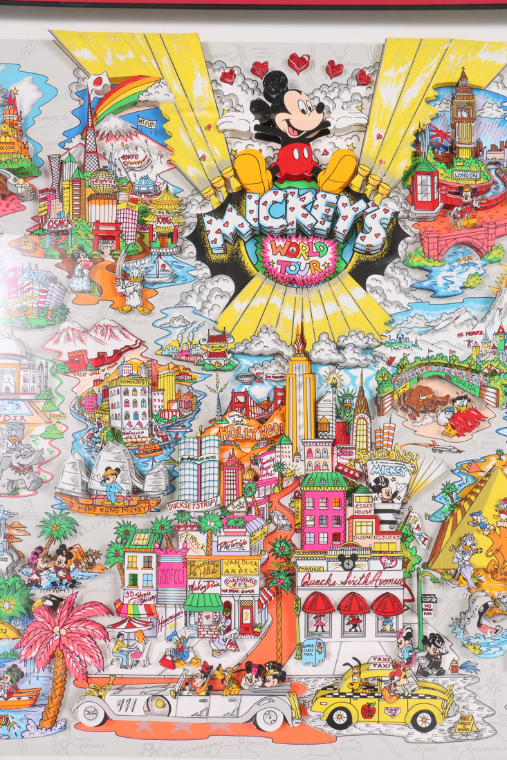 Charles Fazzino 3-D Print "Mickey's World Tour"