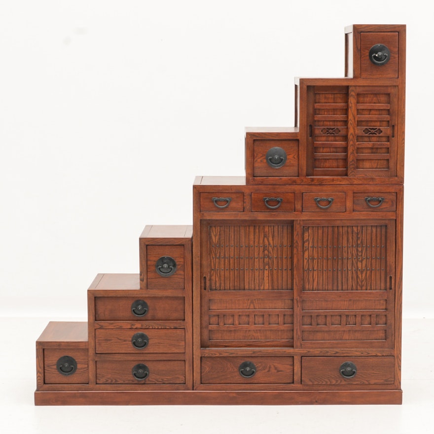 Japanese Step-Tansu Chest Cabinet