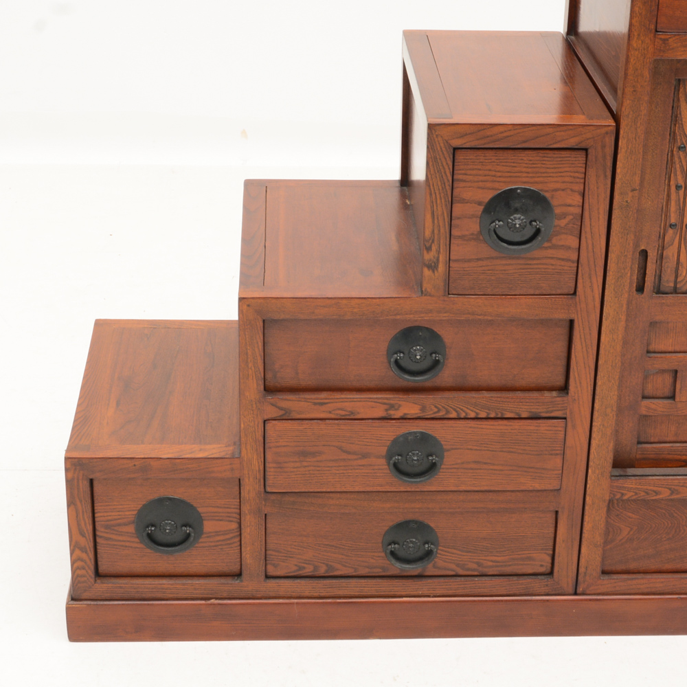 Japanese Step-Tansu Chest Cabinet