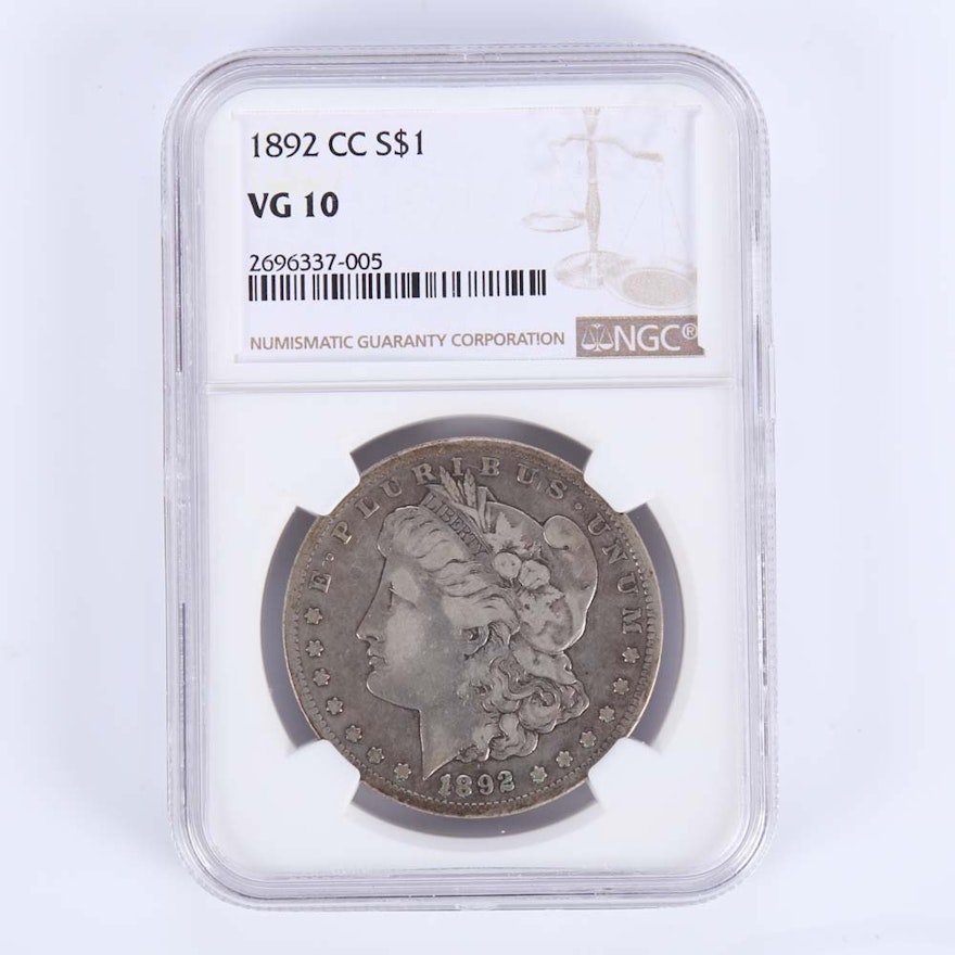 NGC Graded 1892 CC Morgan Silver Dollar