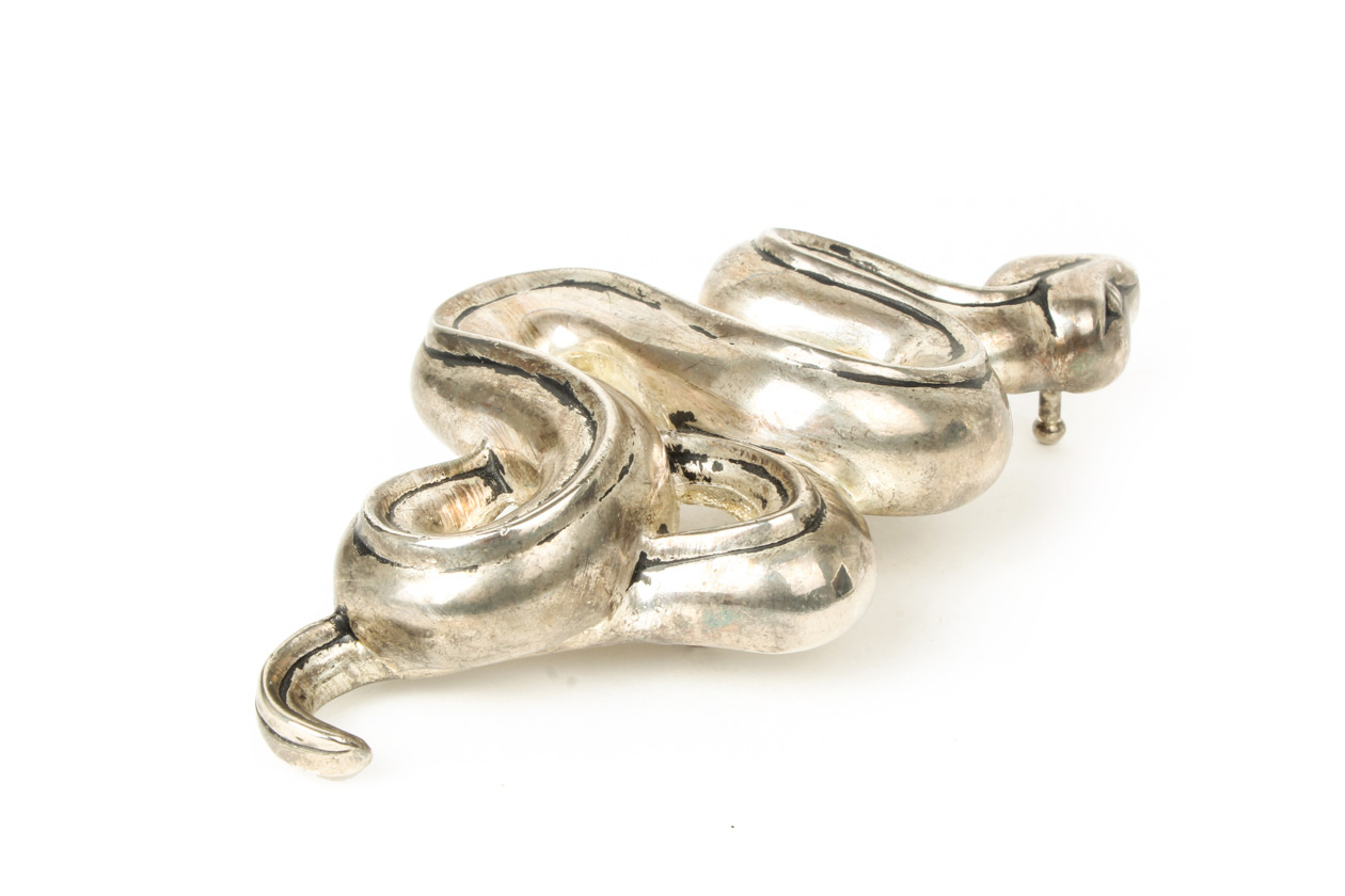 Barry Kieselstein-Cord Sterling Silver Serpent Belt Buckle