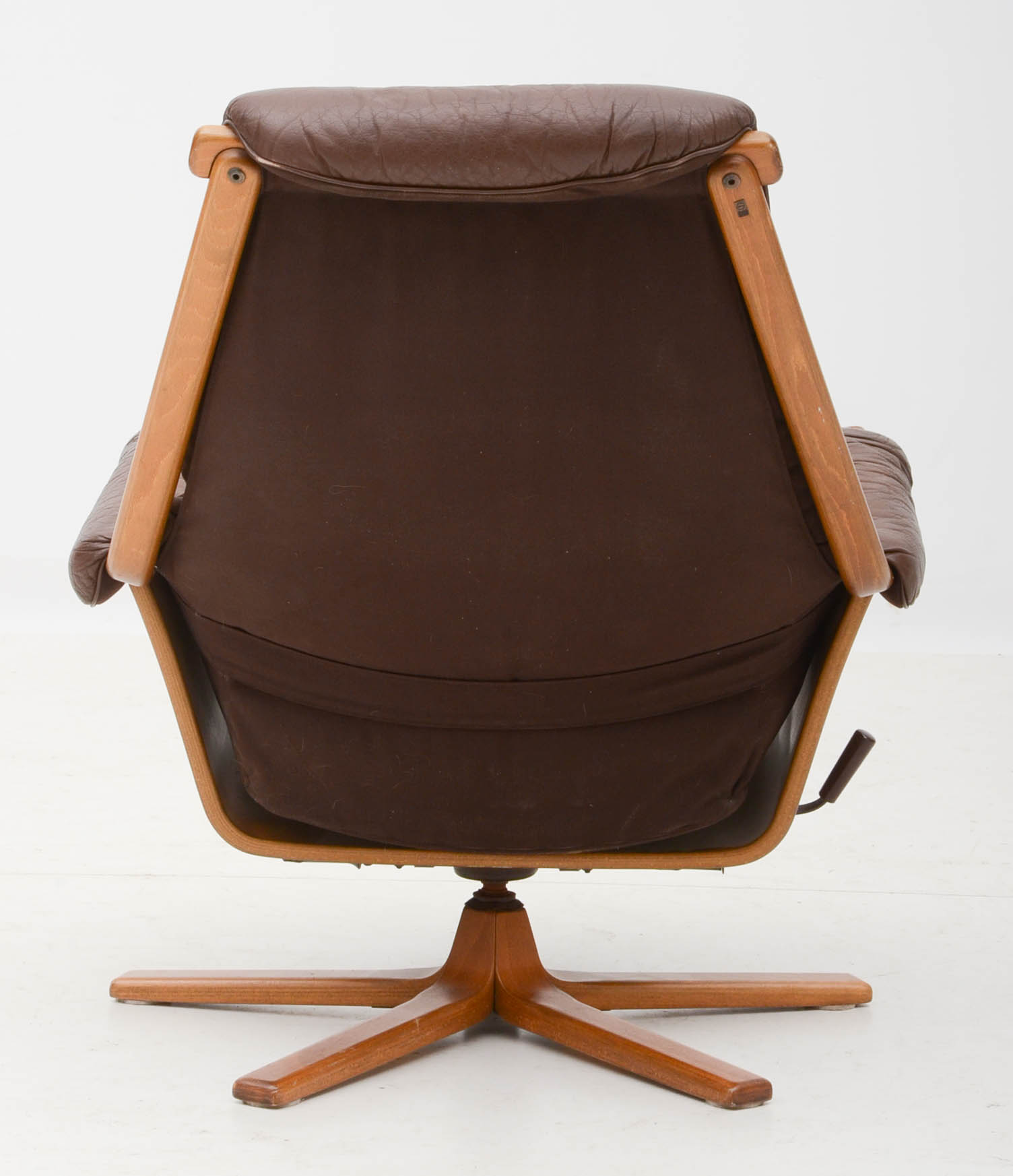 Swedish Leather Recliner and Ottoman by Mobel