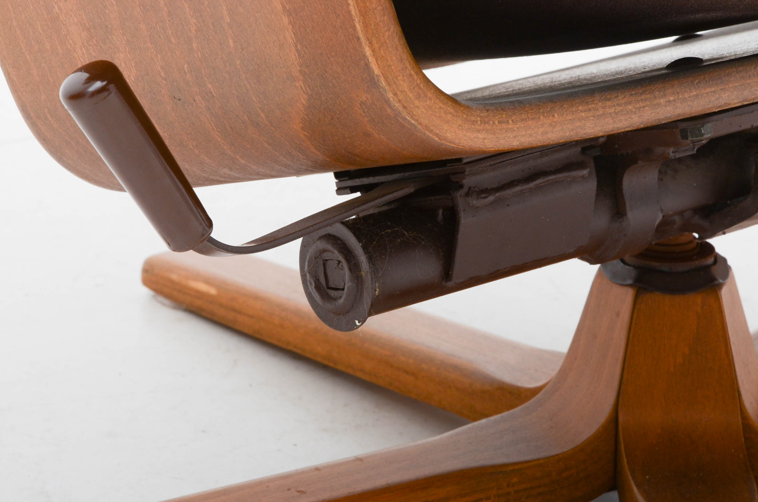 Swedish Leather Recliner and Ottoman by Mobel