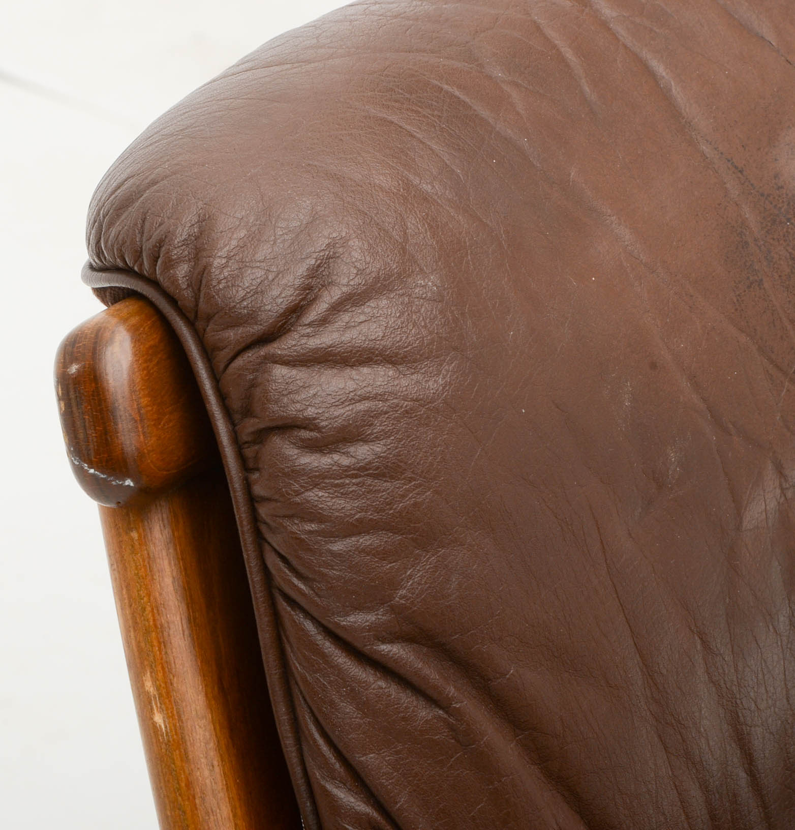 Swedish Leather Recliner and Ottoman by Mobel