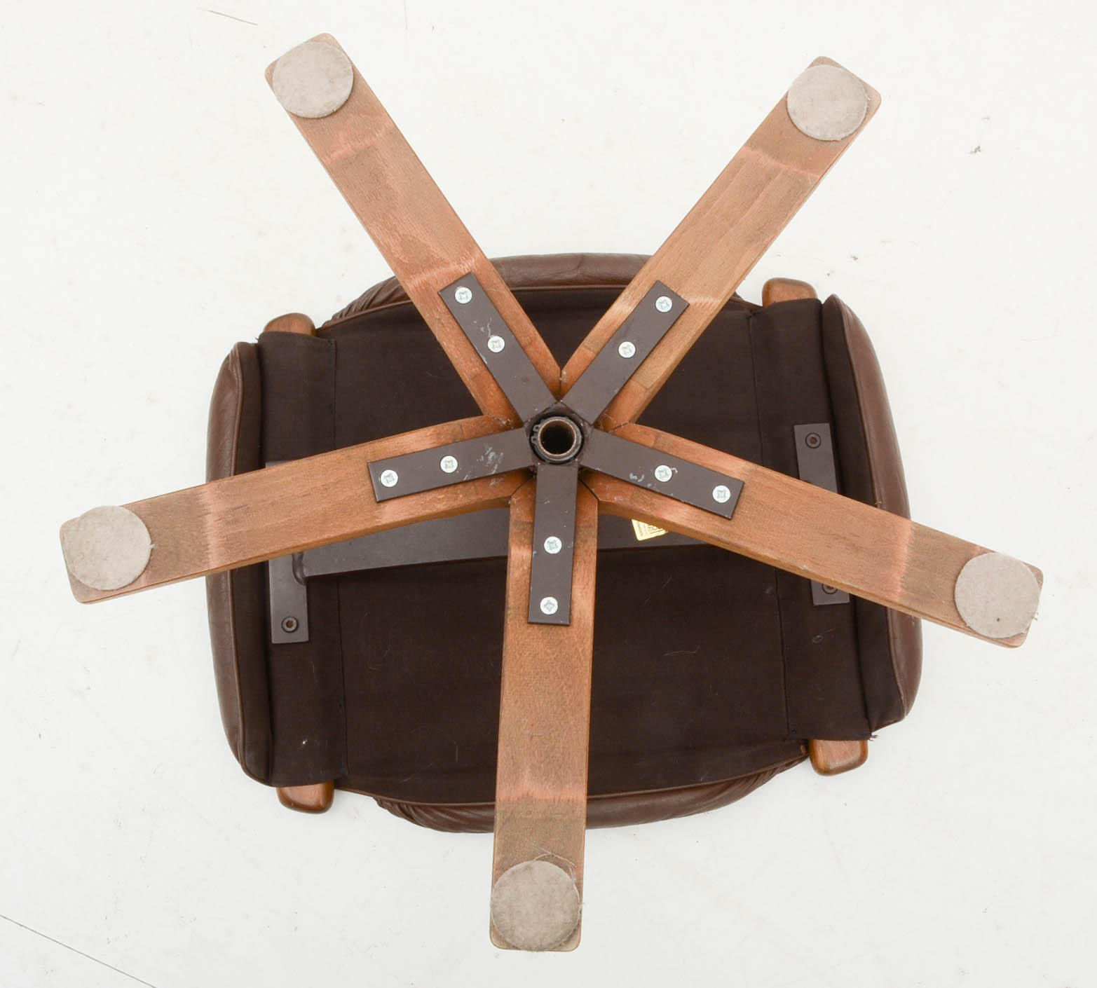 Swedish Leather Recliner and Ottoman by Mobel