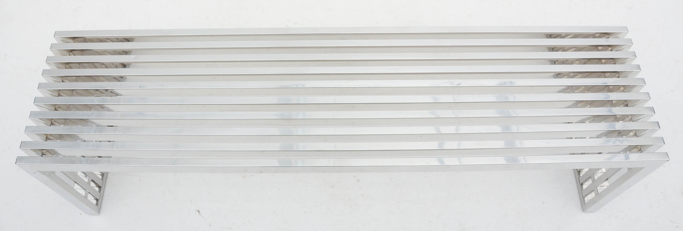 Lexmod Gridiron Stainless Steel Bench