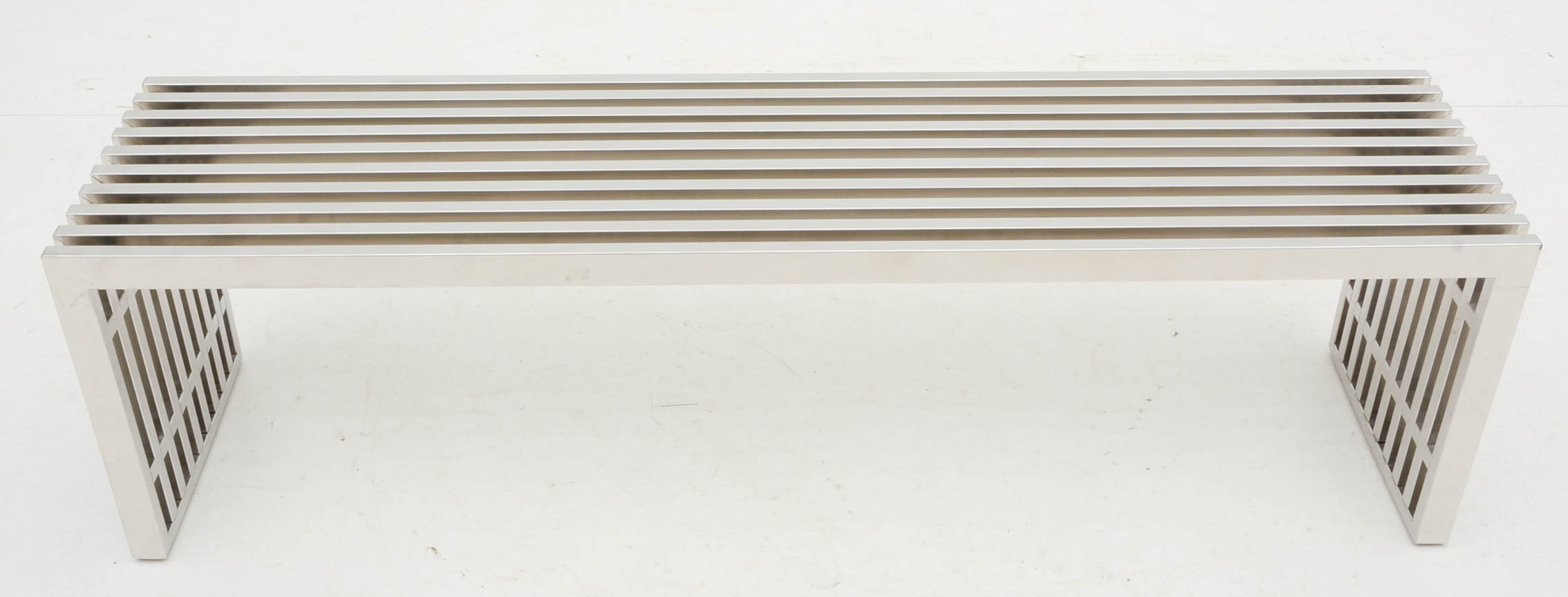 Lexmod Gridiron Stainless Steel Bench