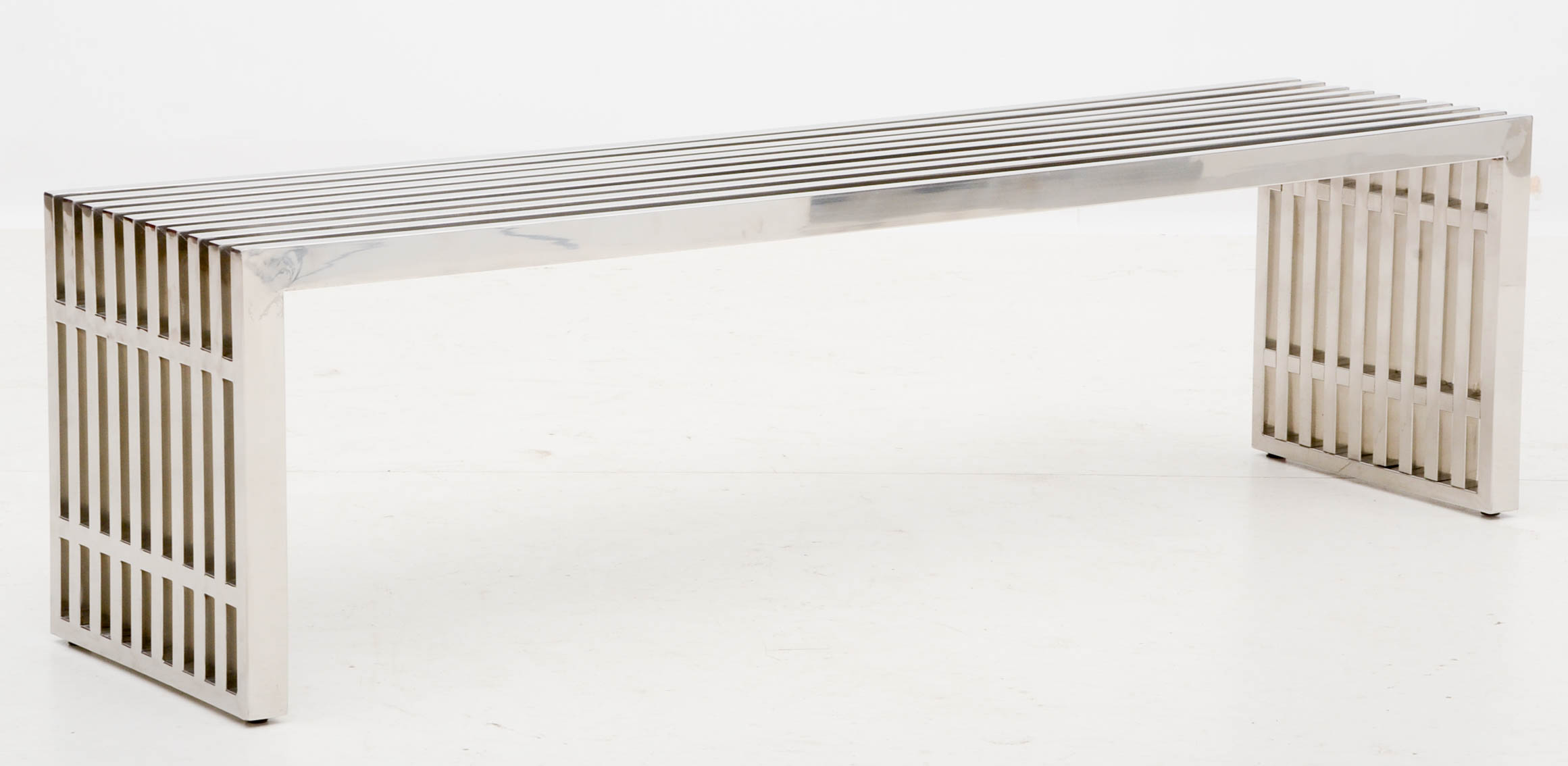 Lexmod Gridiron Stainless Steel Bench