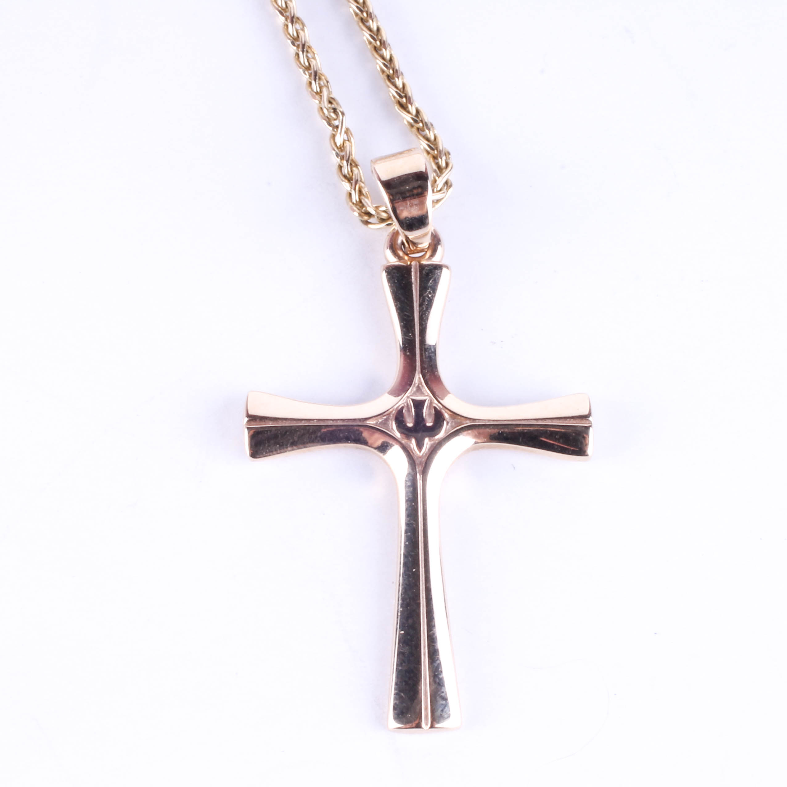 14K Gold Necklace Chain and James Avery "Descending Dove" Gold Cross Pendant