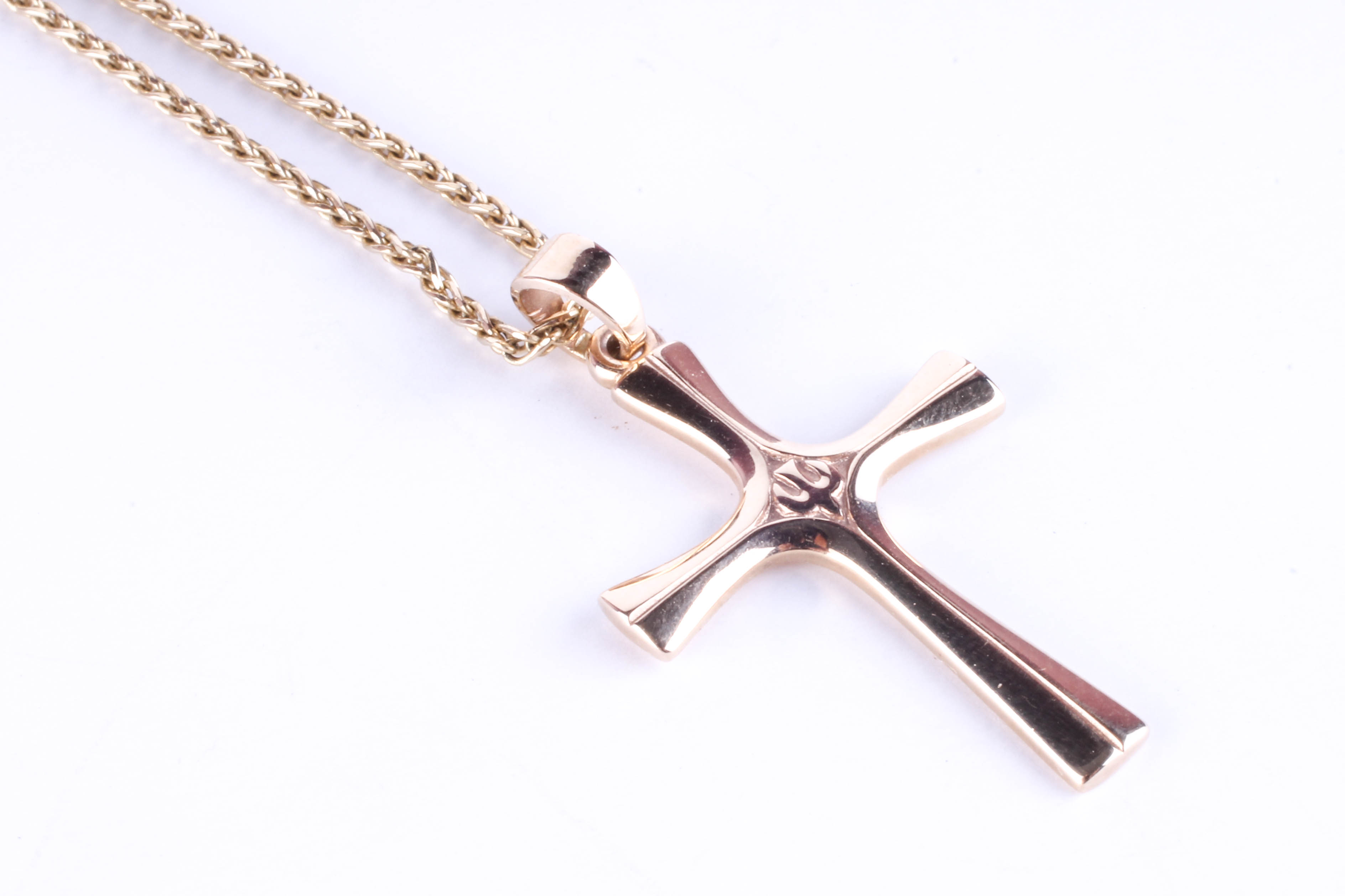 14K Gold Necklace Chain and James Avery "Descending Dove" Gold Cross Pendant