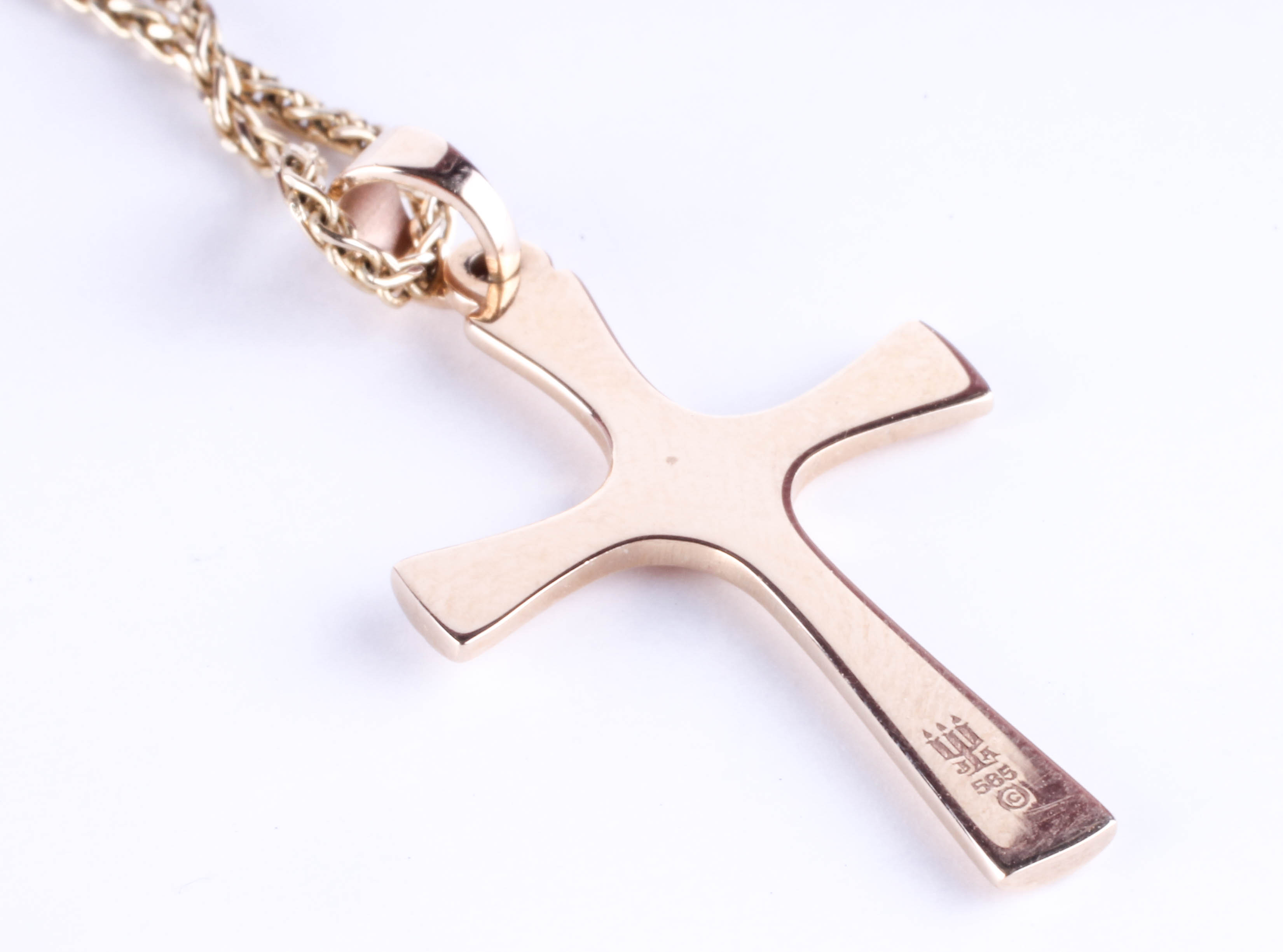 14K Gold Necklace Chain and James Avery "Descending Dove" Gold Cross Pendant