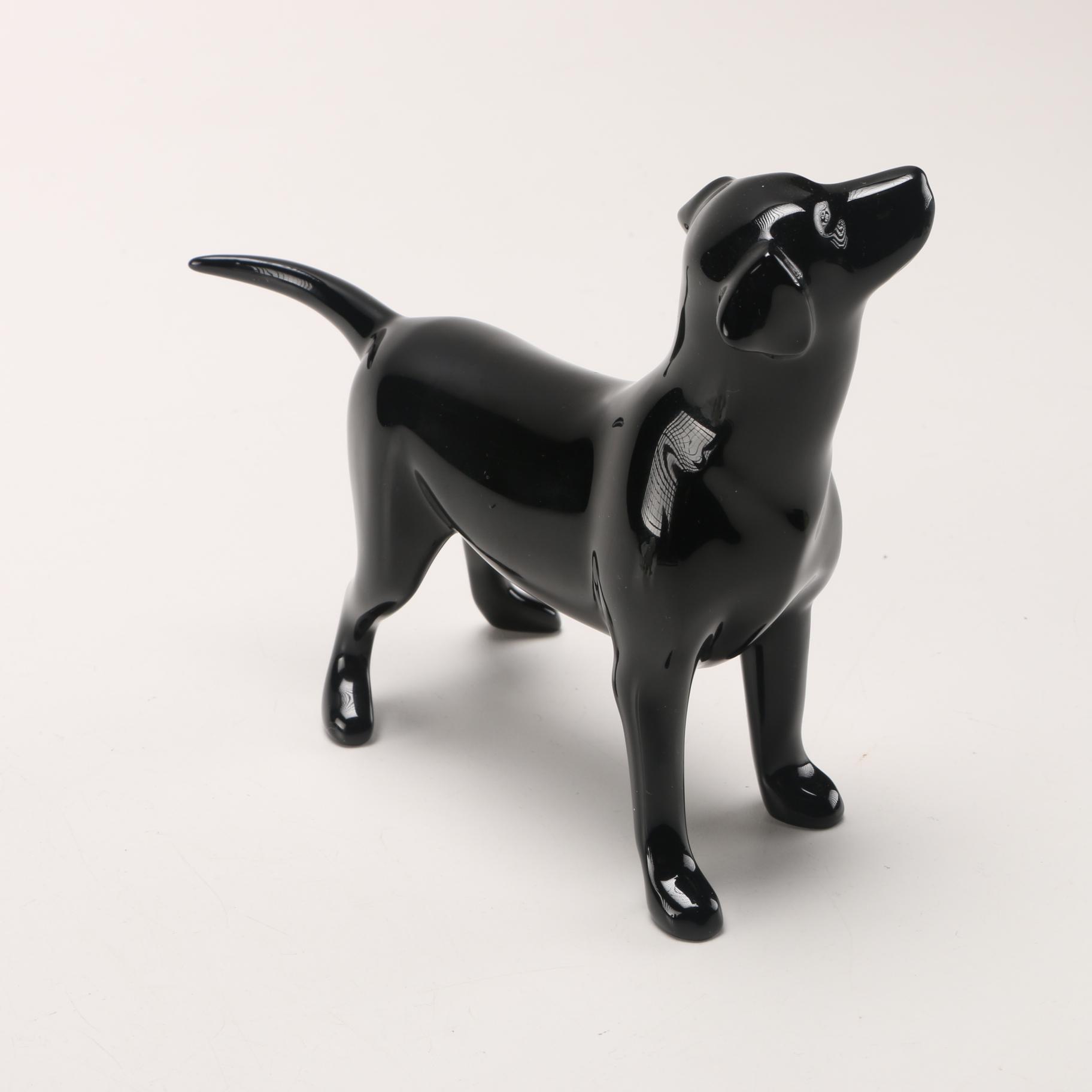 Baccarat Black Labrador Crystal Figurine
