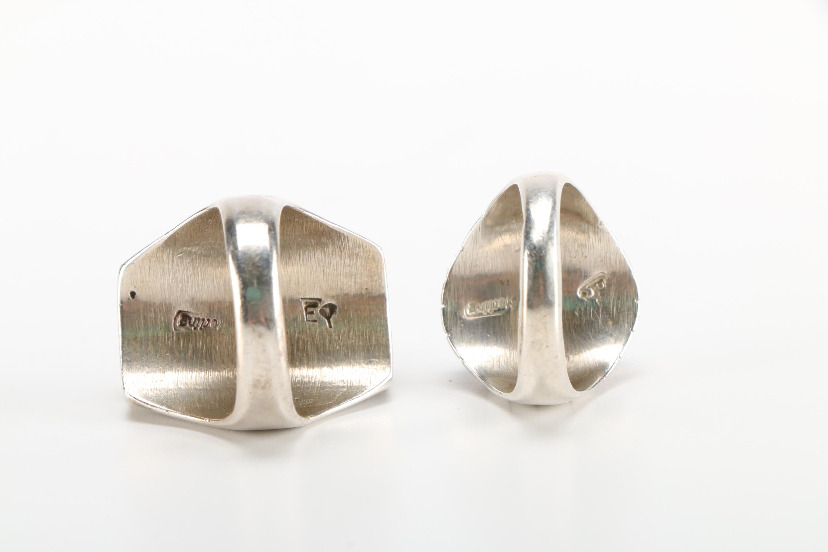 Collection of Men's Sterling Silver Rings