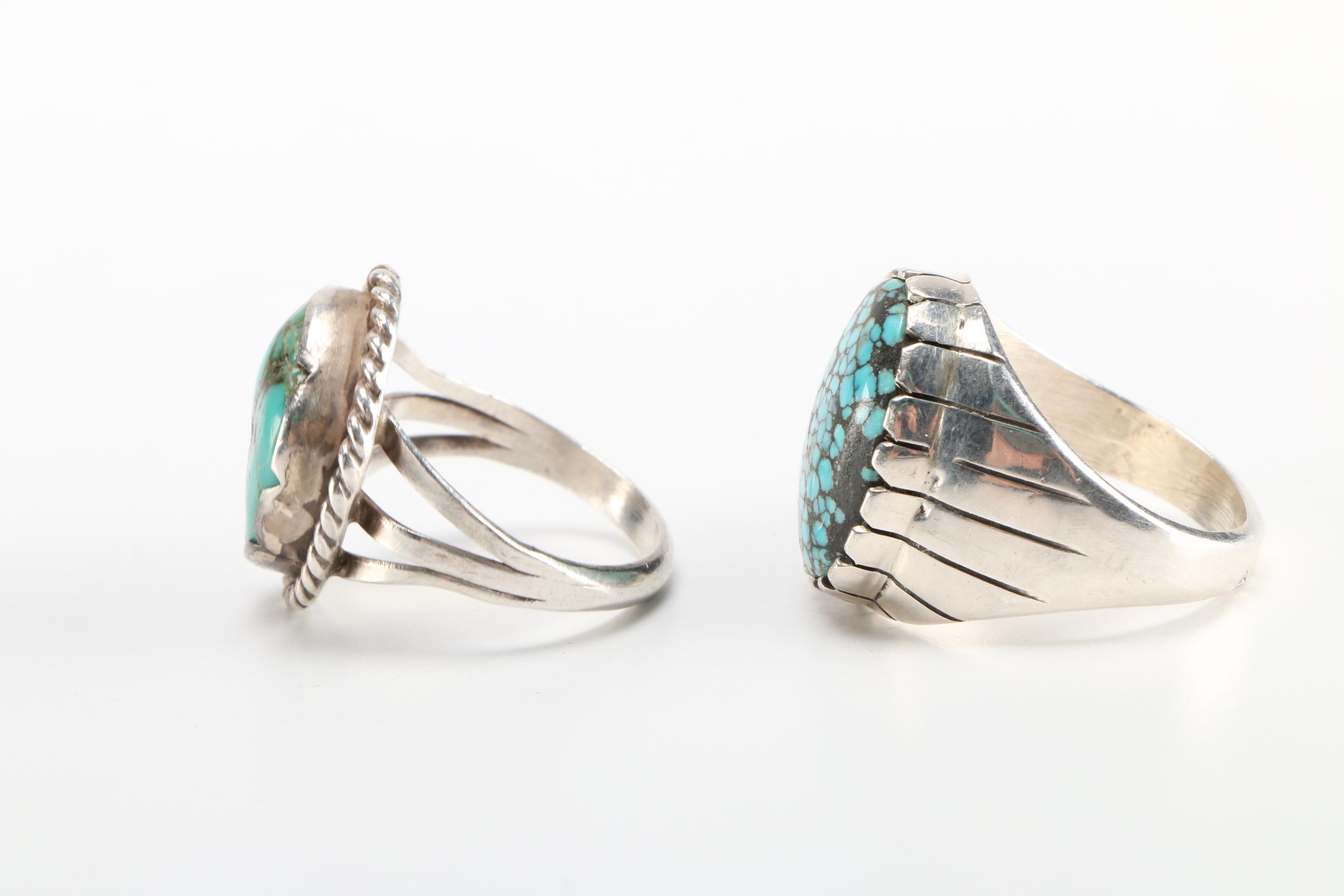 Collection of Men's Sterling Silver Rings