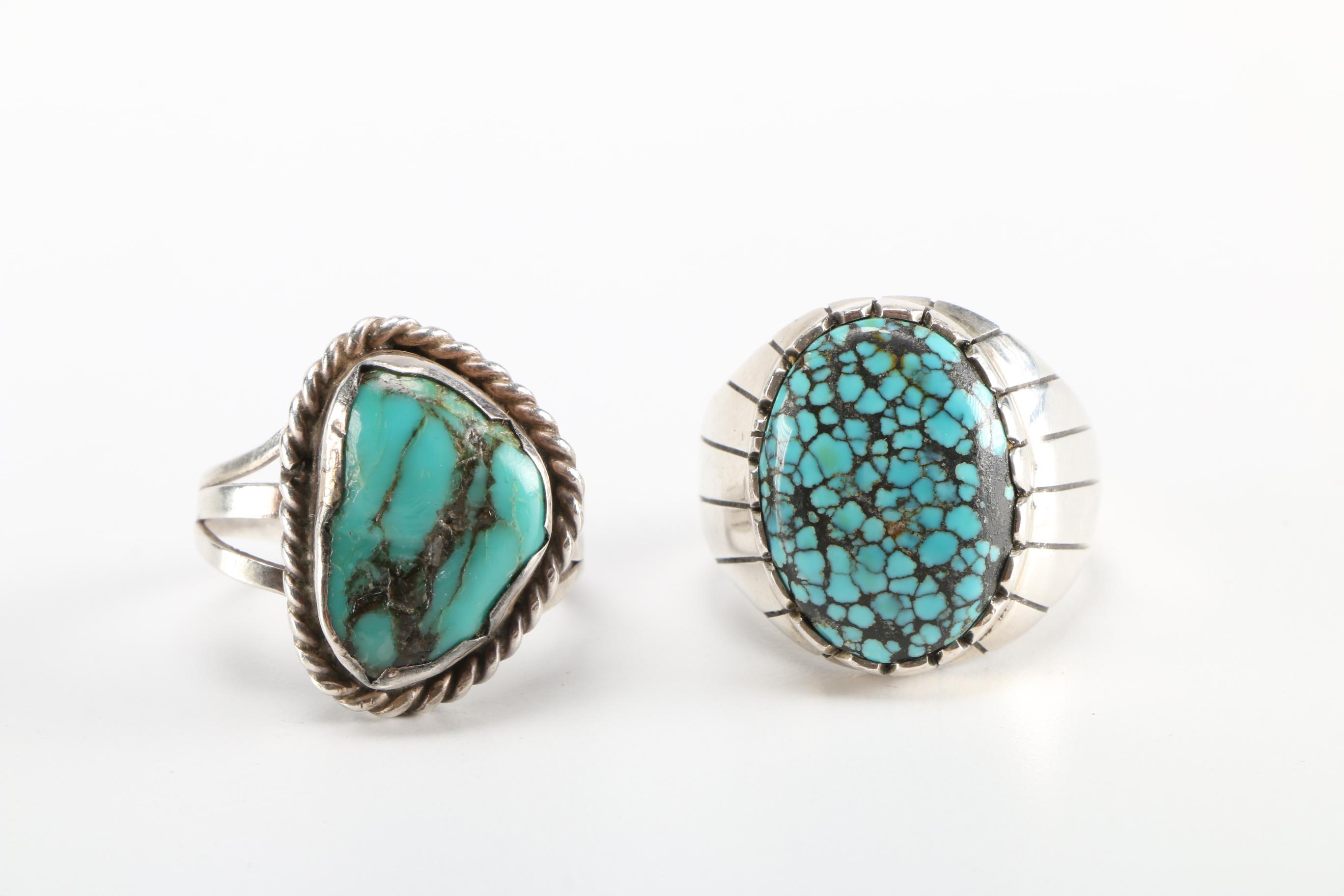 Collection of Men's Sterling Silver Rings