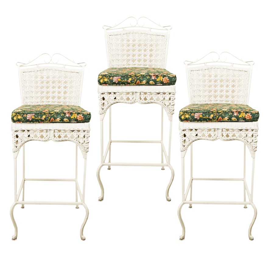 Trio of Wicker Bar Stools