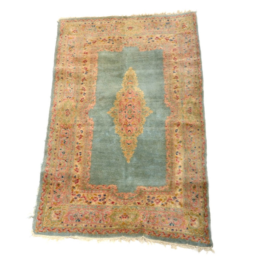 Persian Kerman Hand Woven Wool Area Rug