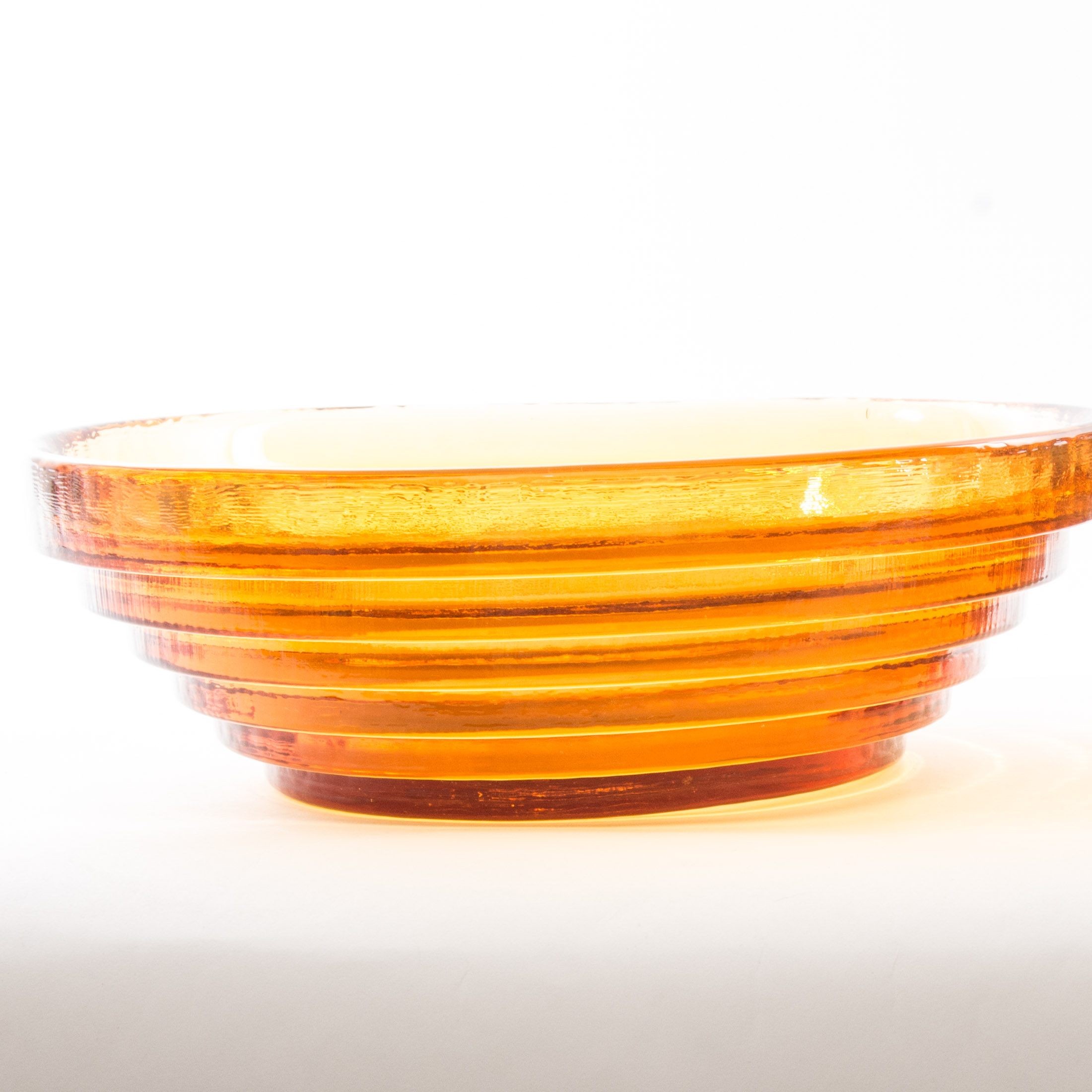 Blenko Amber Glass Handmade Bowls