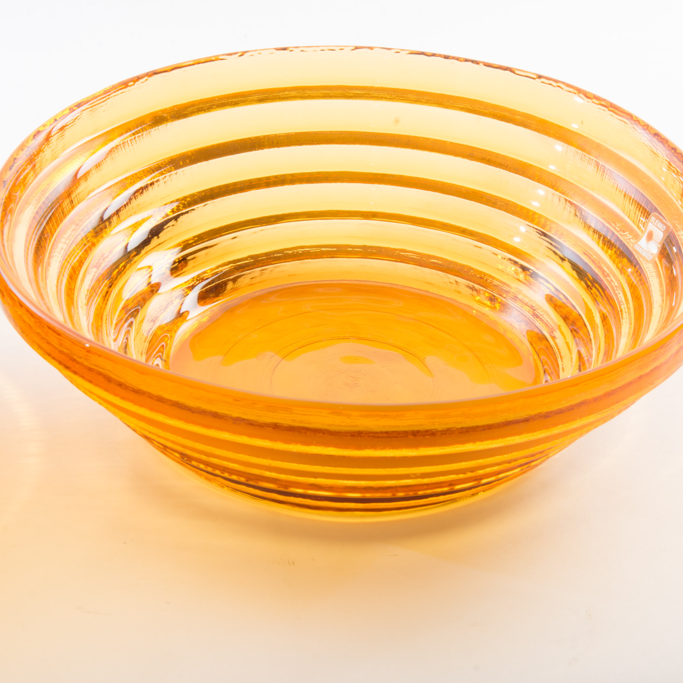 Blenko Amber Glass Handmade Bowls
