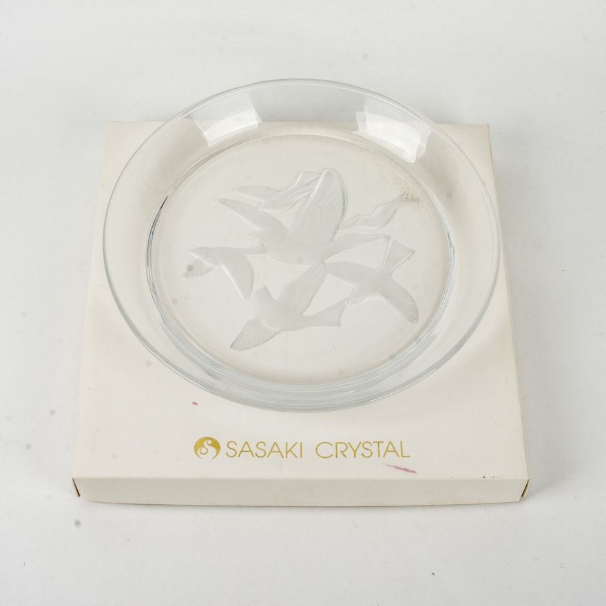Retired Sasaki Crystal "Wings" Plate