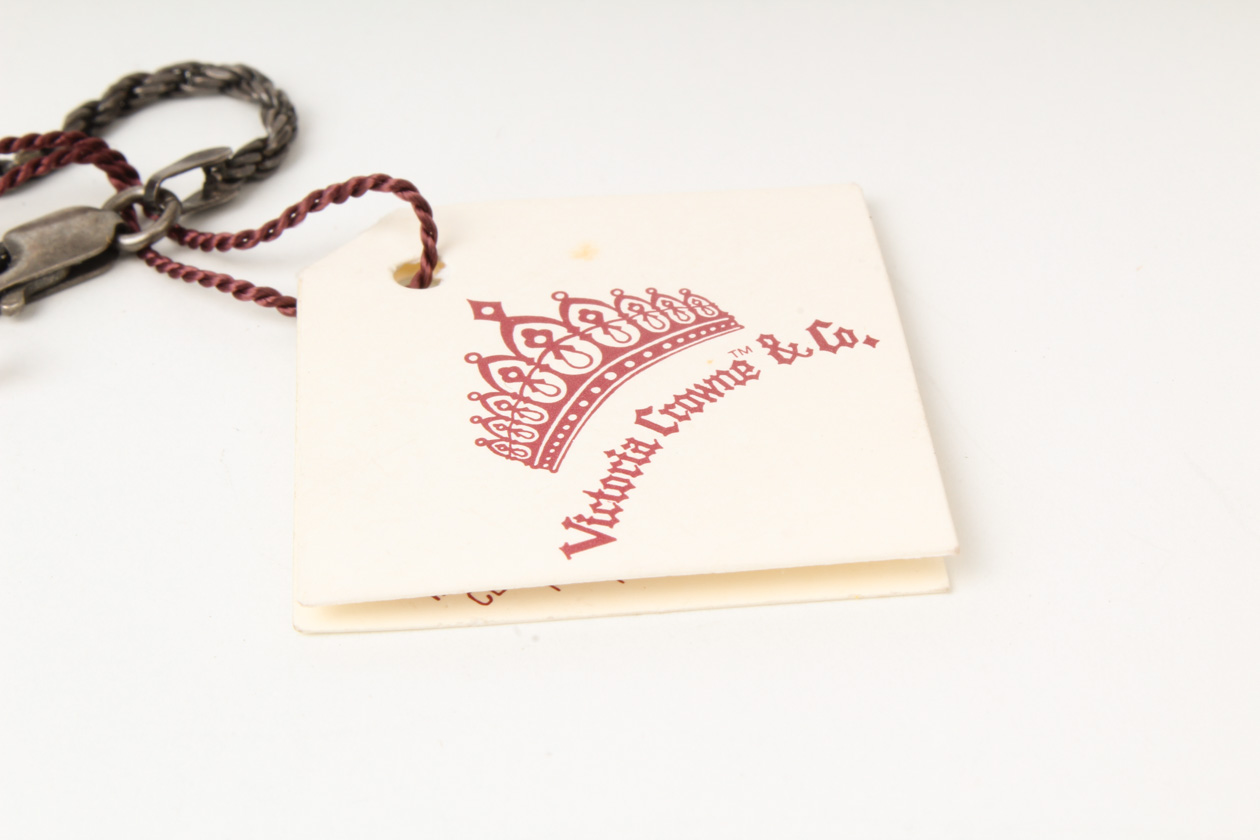 Vintage Victoria Crowne & Co.  Sterling Silver, Marcasite, and Garnet Pendant Necklace