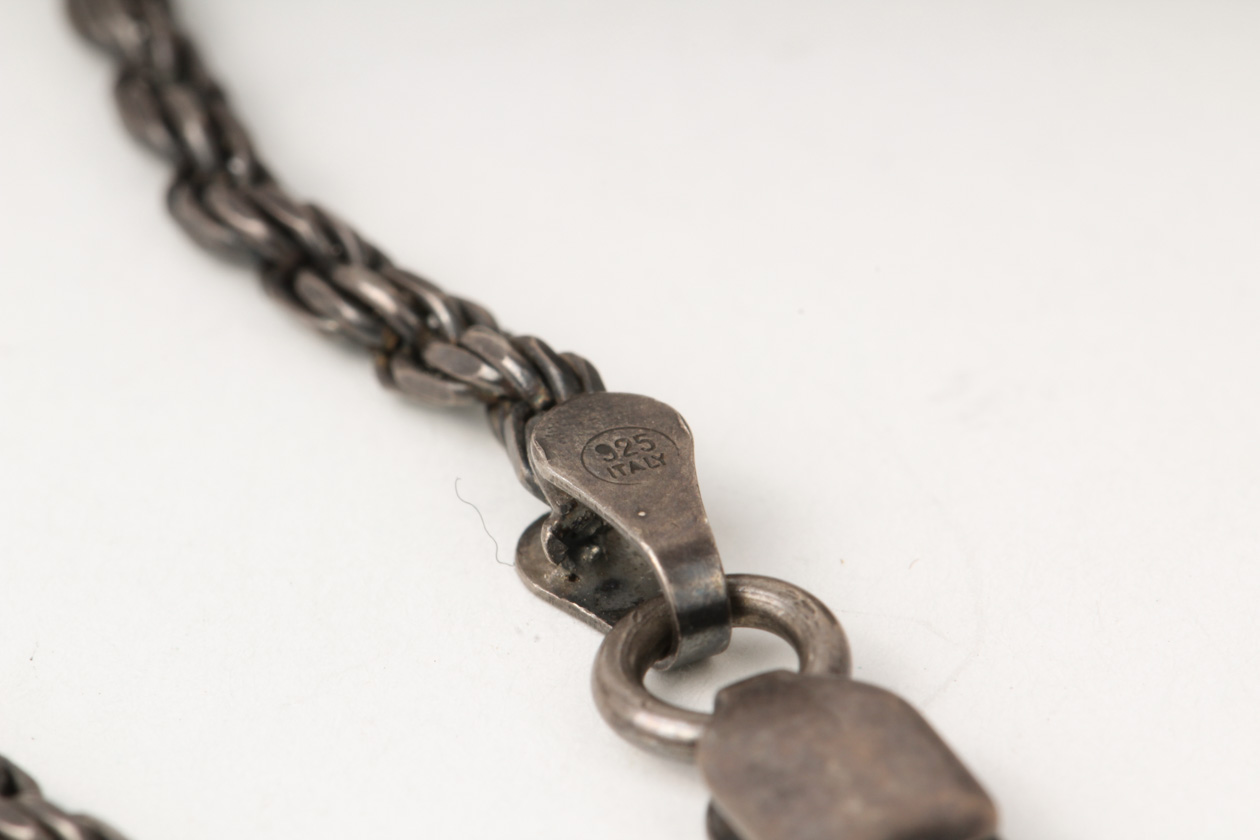 Vintage Victoria Crowne & Co.  Sterling Silver, Marcasite, and Garnet Pendant Necklace