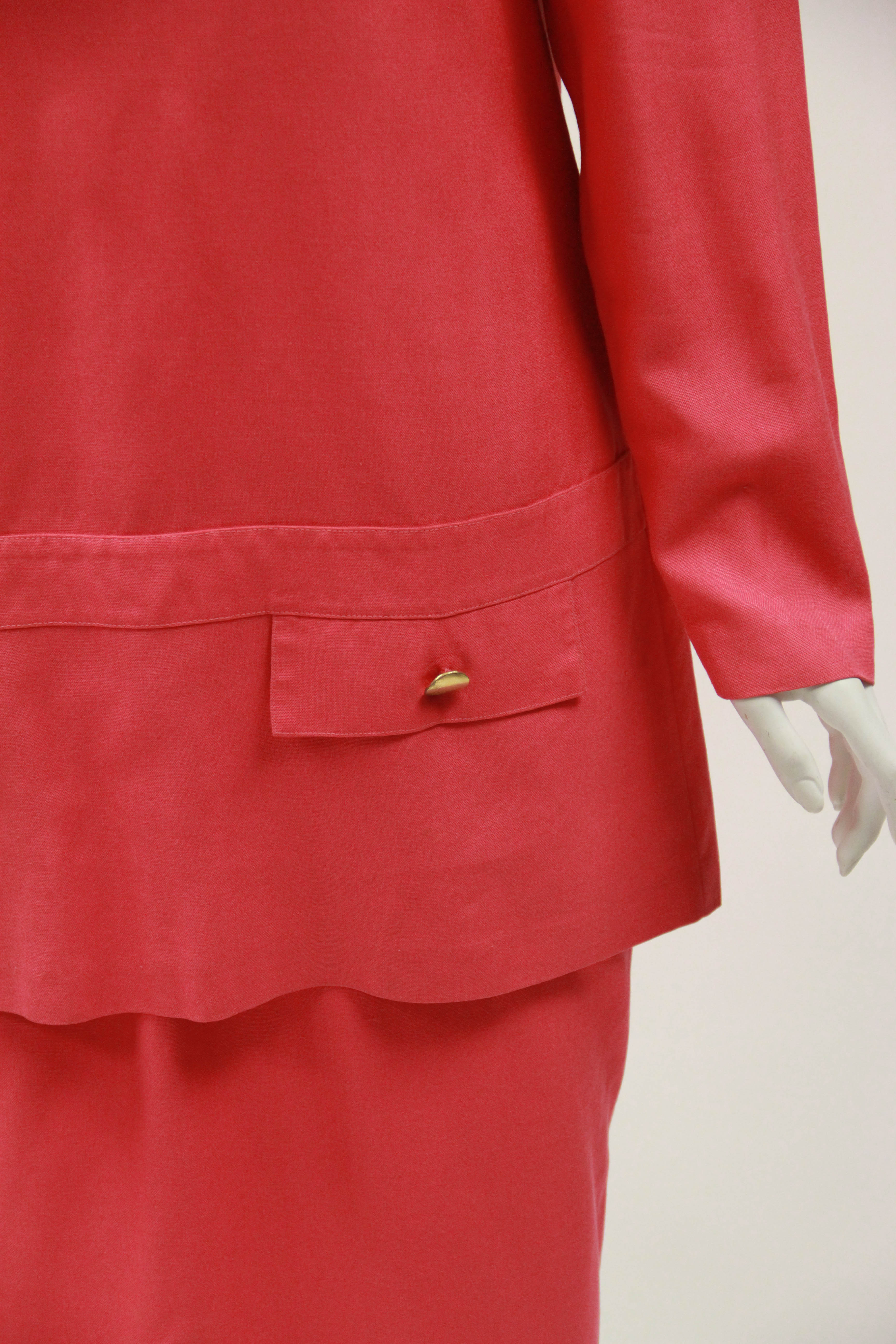 1980's Pierre Balmain Pink Skirt Suit