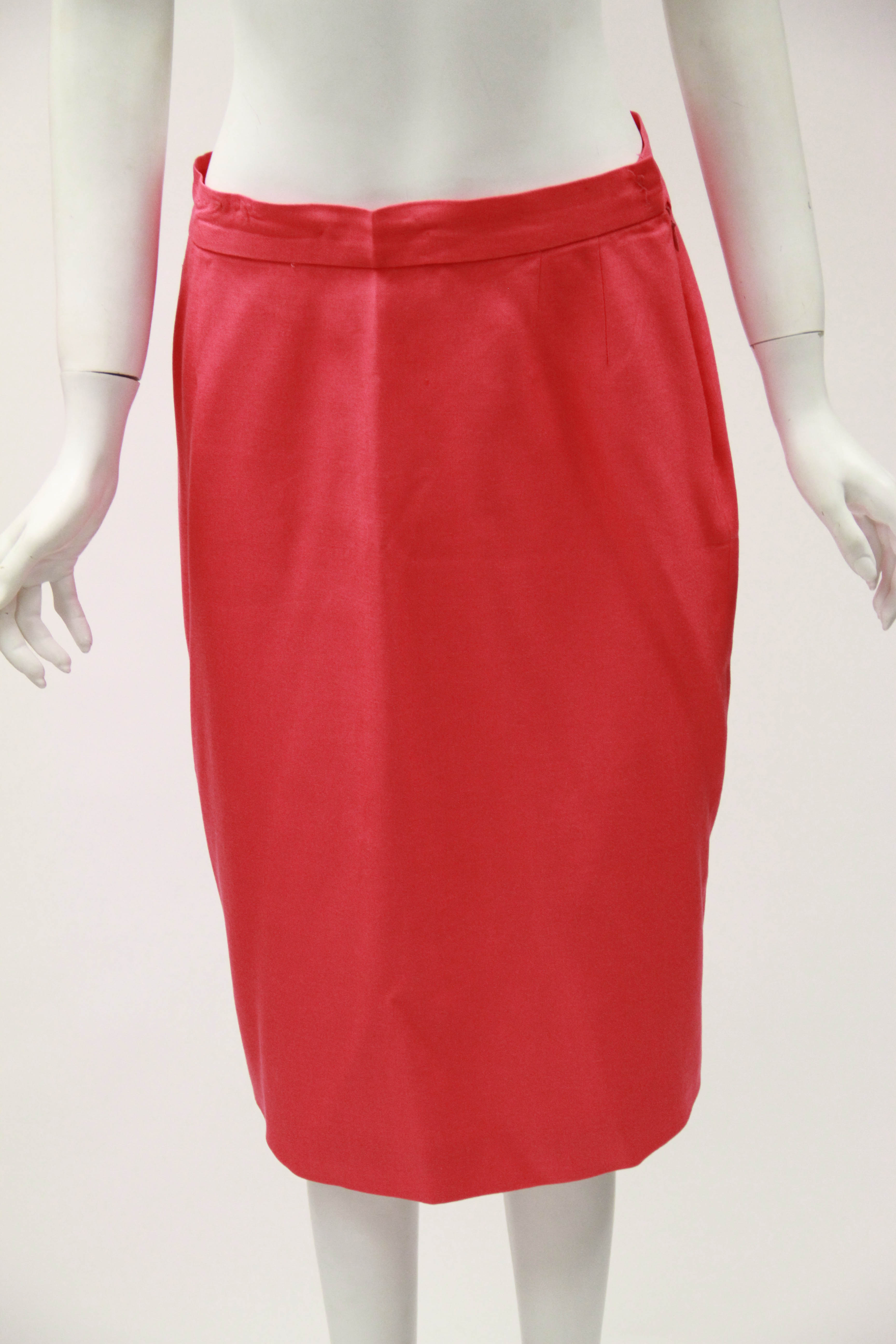 1980's Pierre Balmain Pink Skirt Suit