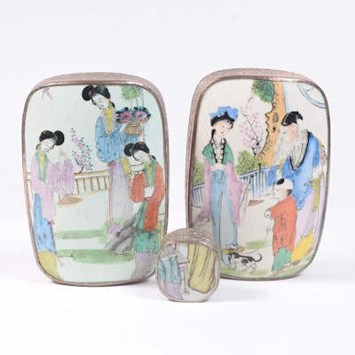 Chinese Porcelain Shard Pieces in Frames Chinese Porcelain Shard Pieces in Frames