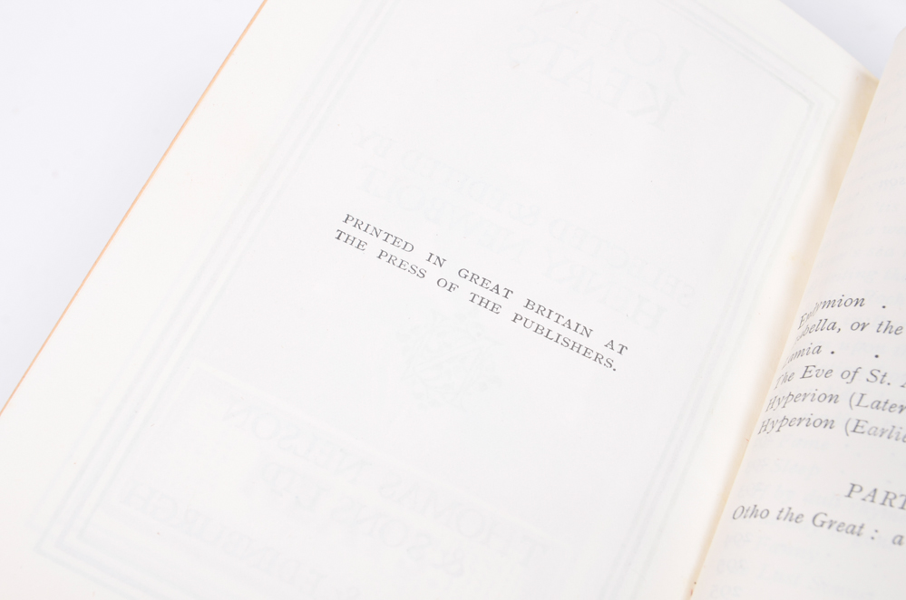 Vintage Edition of "Poems of John Keats"