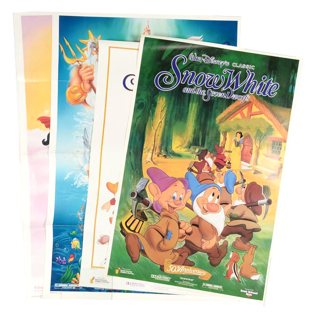 Four One-Sheet Theatrical Posters for Disney Princess Movies