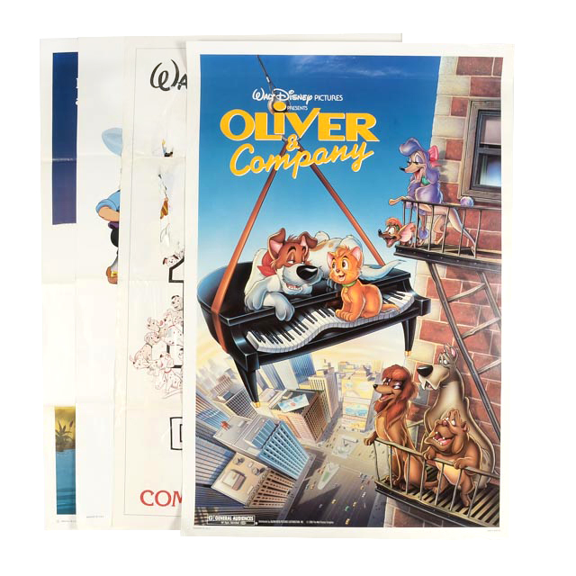 Four One-Sheet Theatrical Posters for Walt Disney Movies
