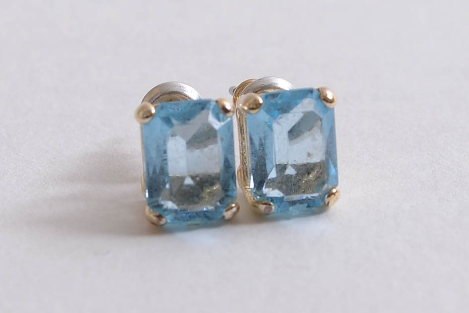 800 Silver and Blue Glass Earrings