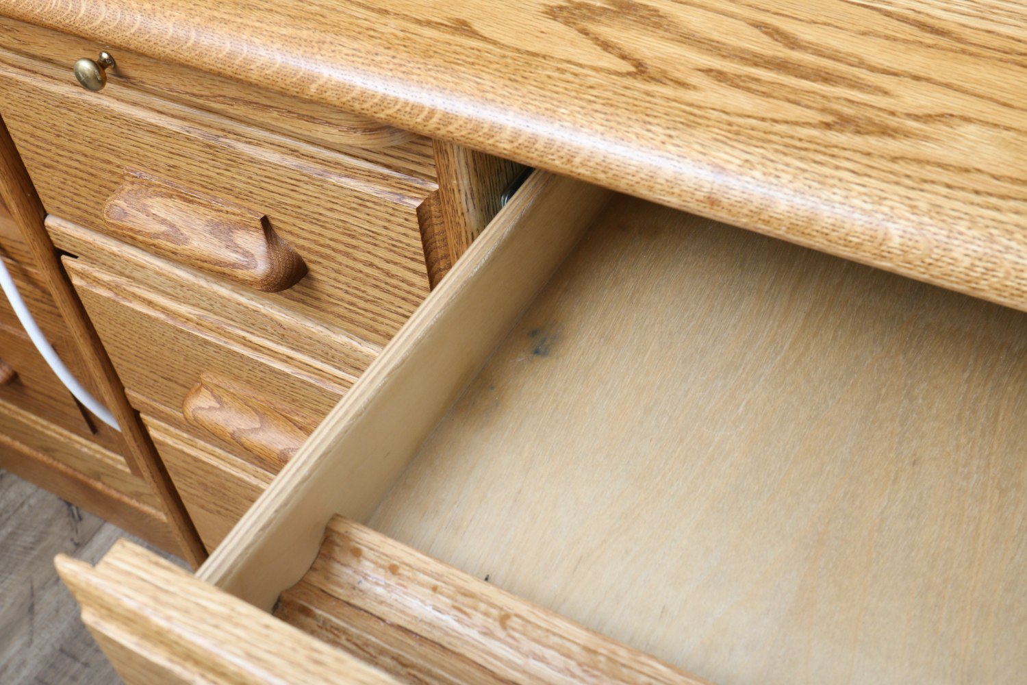 Wood Revival Oak Secretary Roll-top Desk and Chair