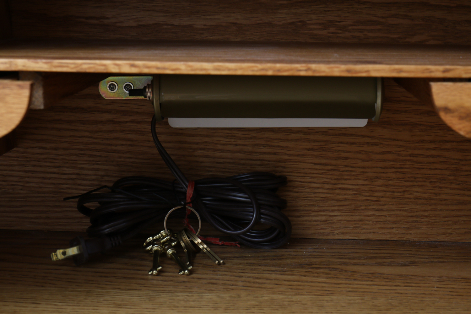 Wood Revival Oak Secretary Roll-top Desk and Chair