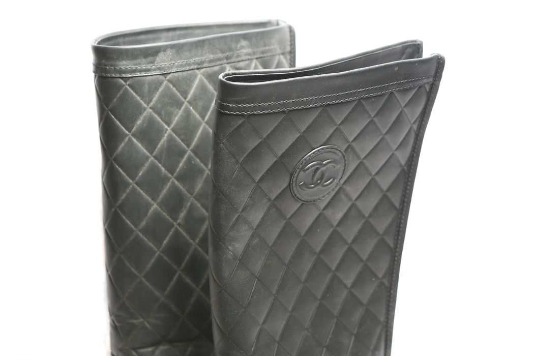Chanel Quilted Leather Boots