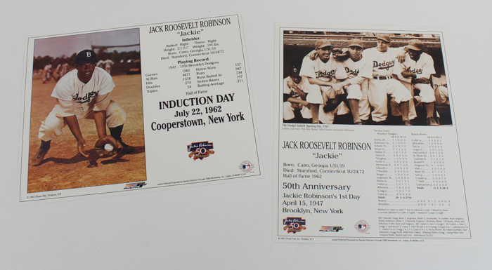 Hall of Fame Induction Day Card and 50th Anniversary of His First Day of Jackie Robinson