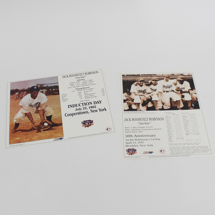 Hall of Fame Induction Day Card and 50th Anniversary of His First Day of Jackie Robinson