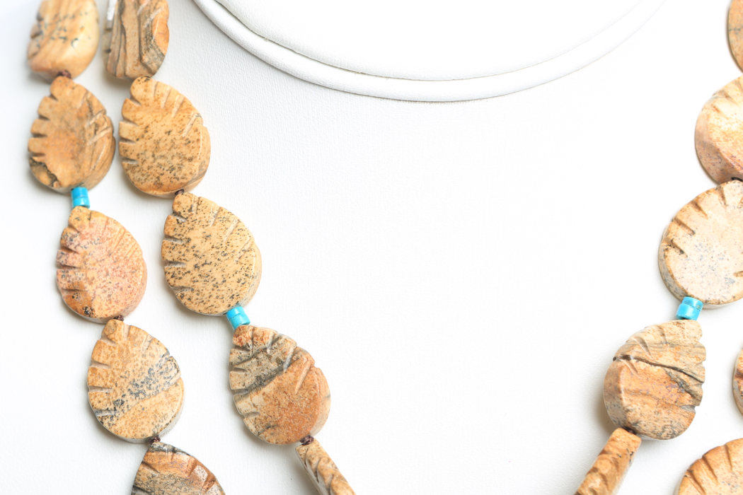 Two Blonde Lizards Jasper and Turquoise Necklace