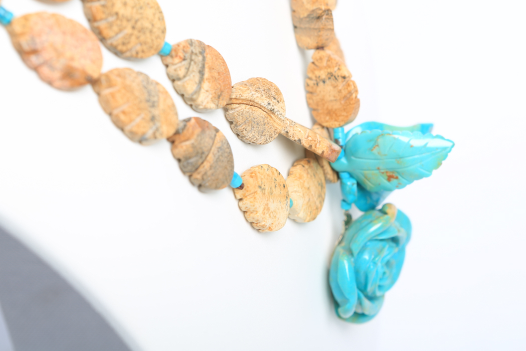 Two Blonde Lizards Jasper and Turquoise Necklace