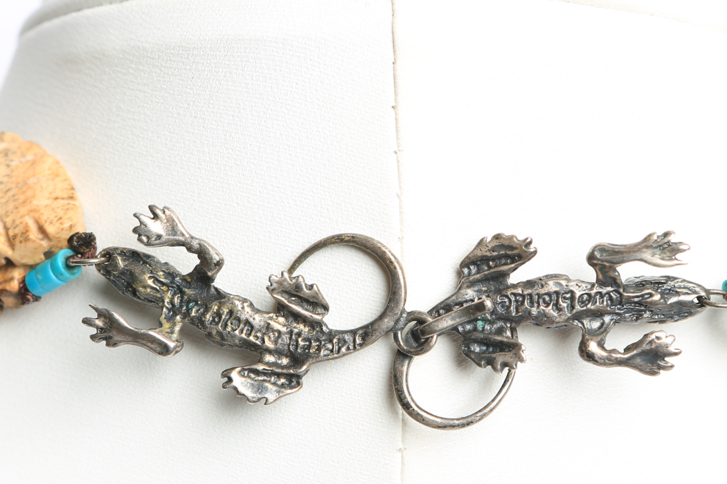 Two Blonde Lizards Jasper and Turquoise Necklace