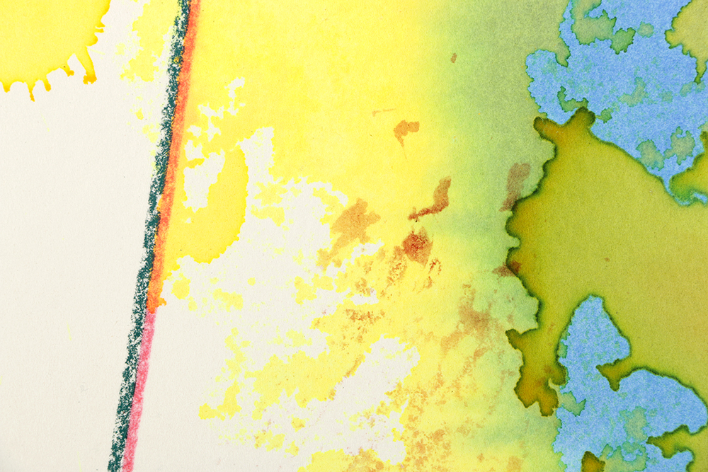 Ricardo Morin Watercolor and Wax Pencil on Paper "Triangulation 11"