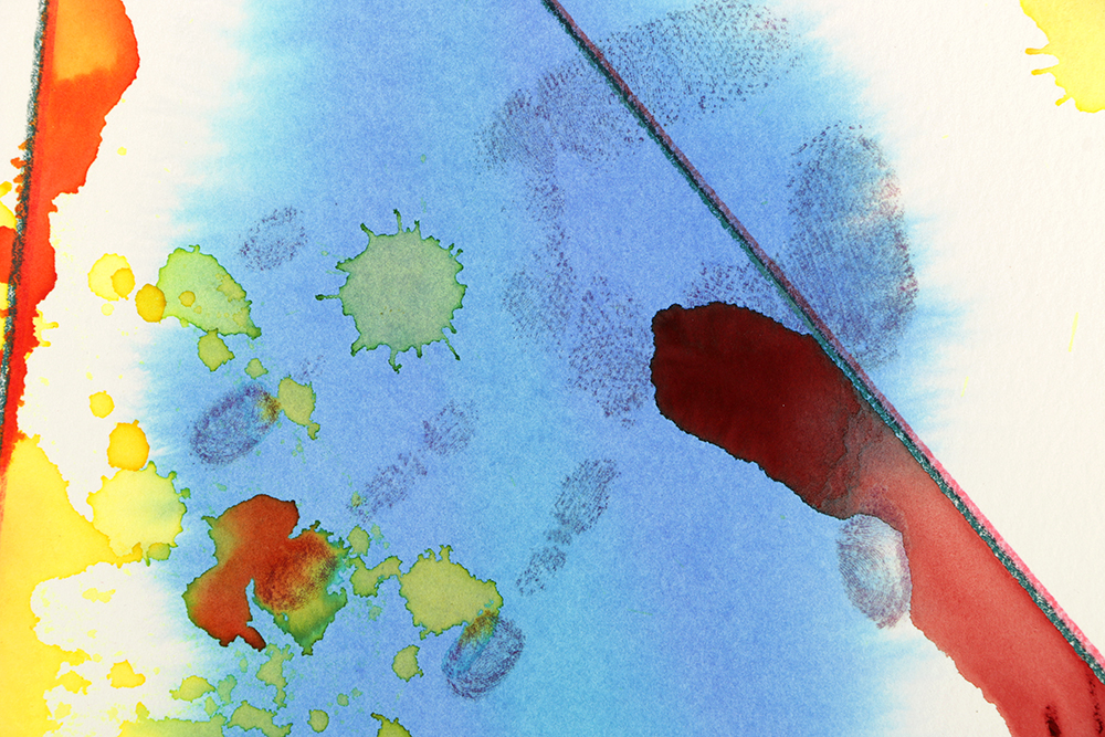 Ricardo Morin Watercolor and Wax Pencil on Paper "Triangulation 11"