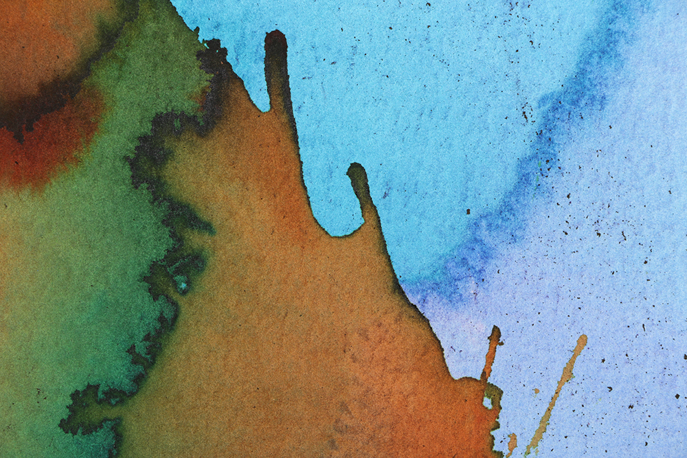 Ricardo Morin Watercolor and Wax Pencil on Paper "Triangulation 10"