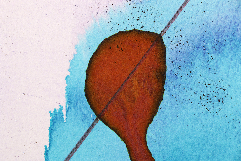 Ricardo Morin Watercolor and Wax Pencil on Paper "Triangulation 10"