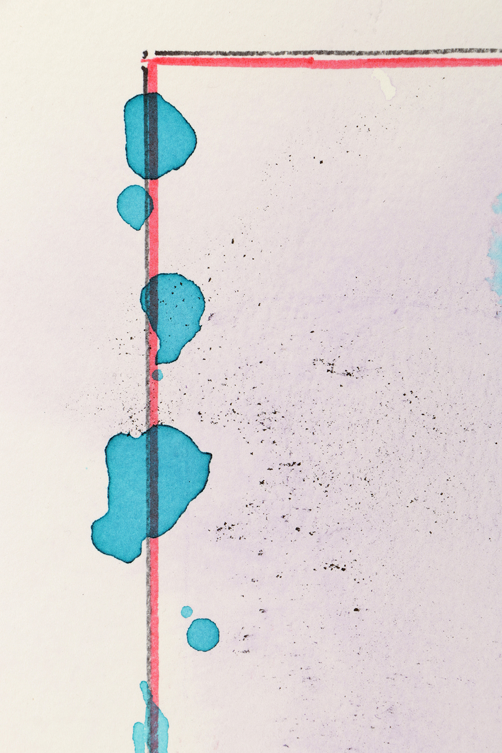 Ricardo Morin Watercolor and Wax Pencil on Paper "Triangulation 10"