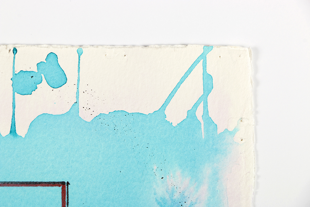 Ricardo Morin Watercolor and Wax Pencil on Paper "Triangulation 10"