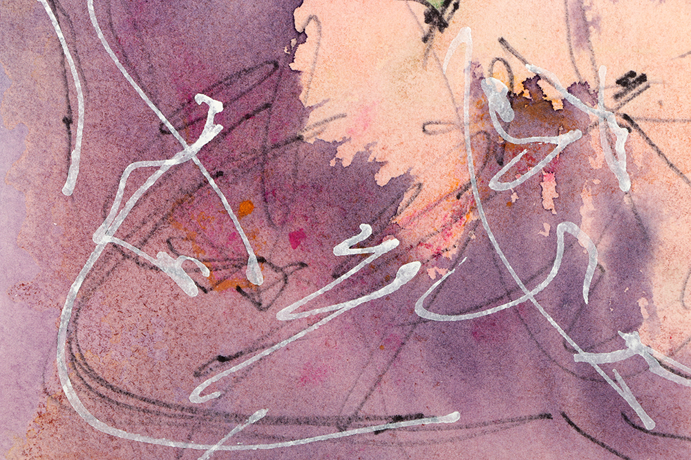 Ricardo Morin Watercolor and Ink Painting on Paper