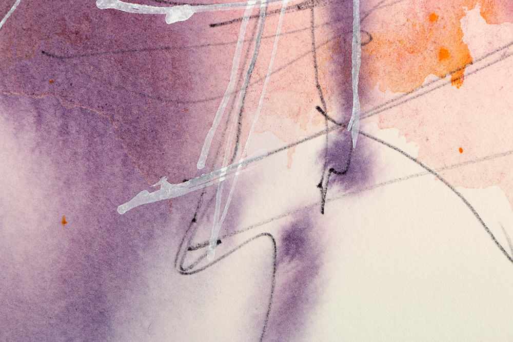 Ricardo Morin Watercolor and Ink Painting on Paper