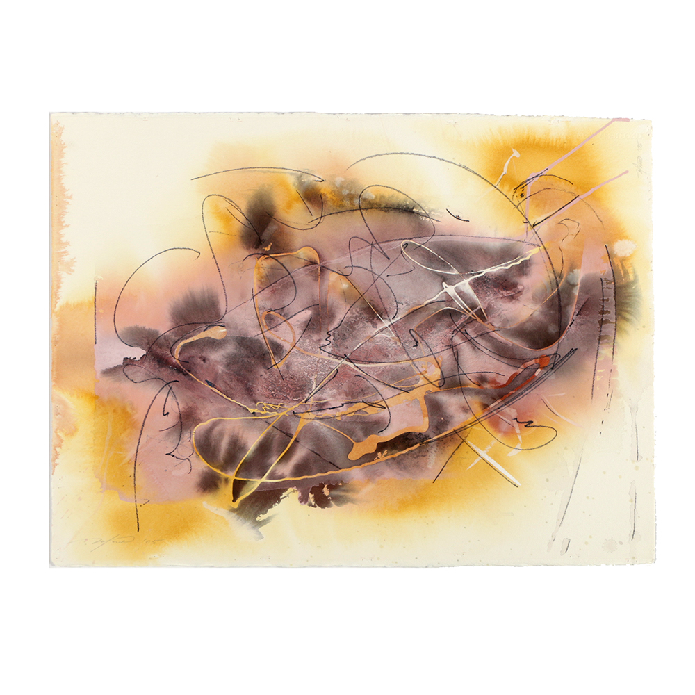 Ricardo Morin Watercolor and Ink Painting on Paper from "Vortex Series"
